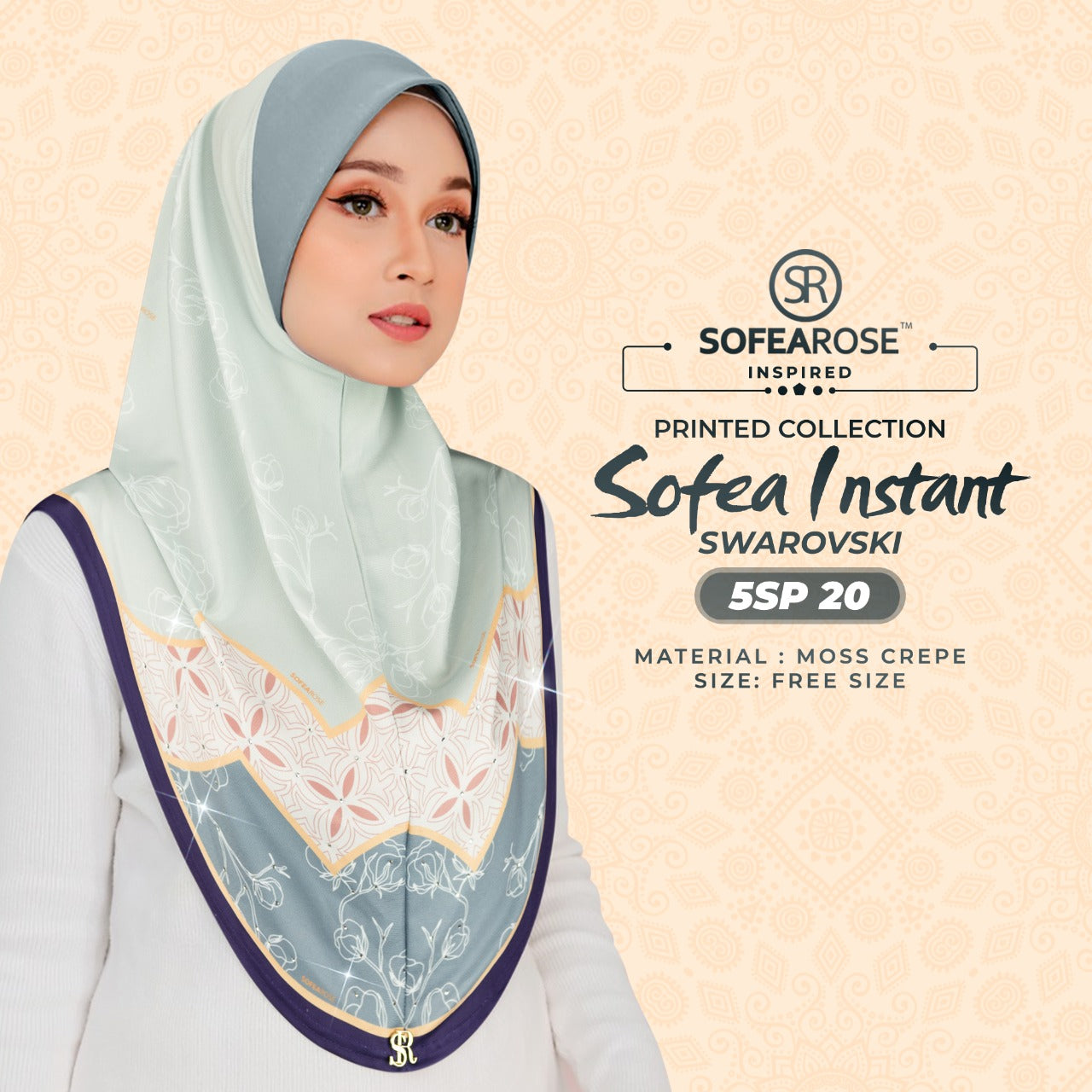 Sofearose Printed Instant Sarung Swarovski Collection