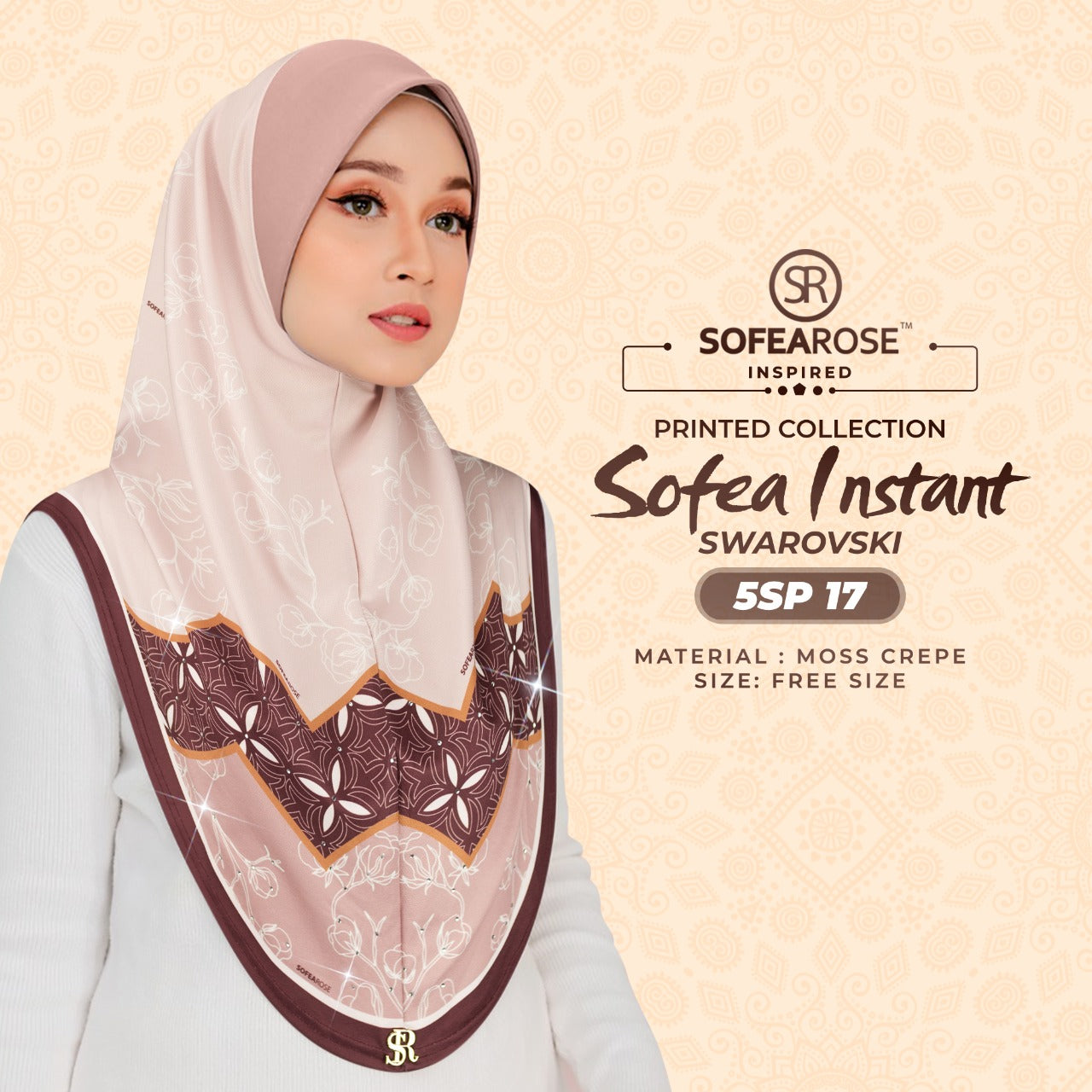 Sofearose Printed Instant Sarung Swarovski Collection