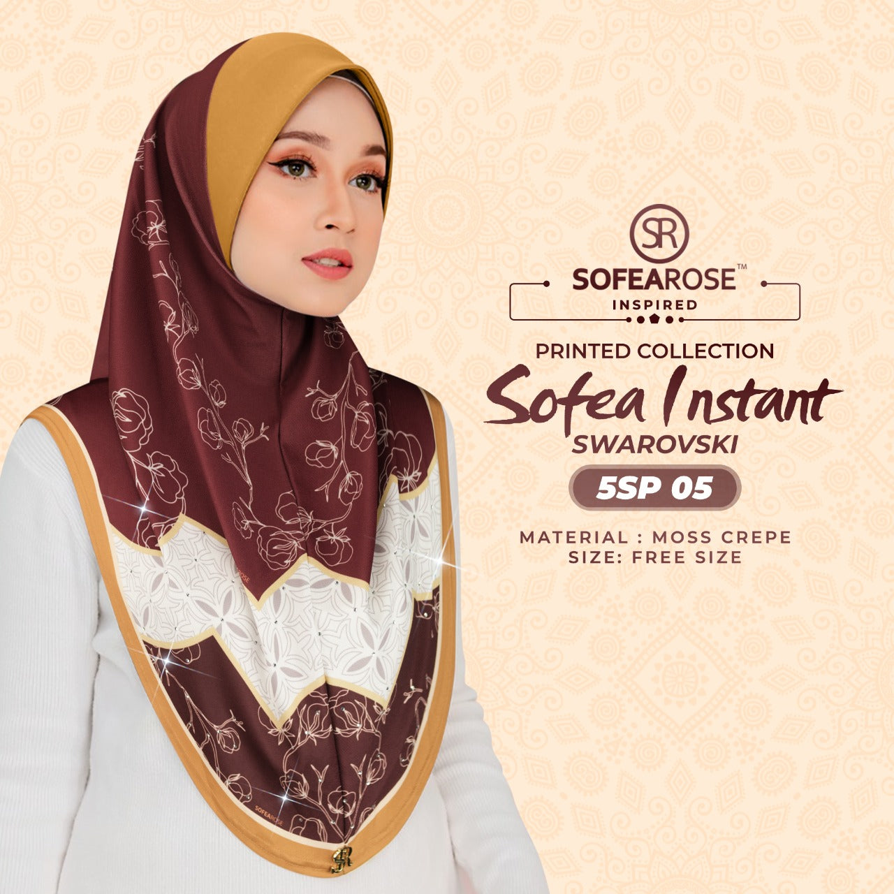 Sofearose Printed Instant Sarung Swarovski Collection