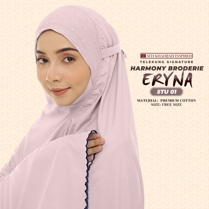 Telekung Inspired SK Harmony Broderie Eryna Collection Free Woven bag