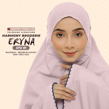 Telekung Inspired SK Harmony Broderie Eryna Collection Free Woven bag