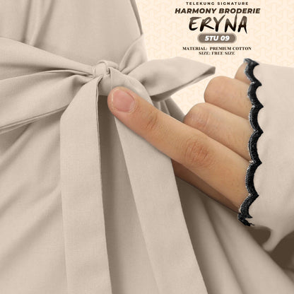 Telekung Inspired SK Harmony Broderie Eryna Collection Free Woven bag