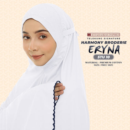 Telekung Inspired SK Harmony Broderie Eryna Collection Free Woven bag