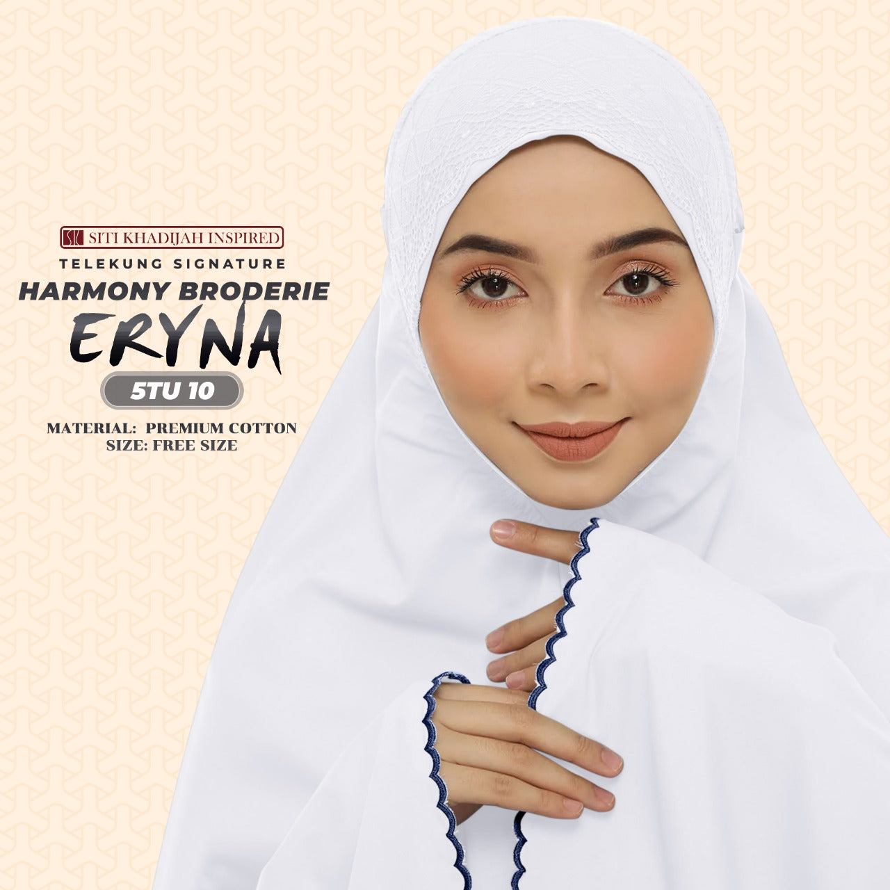 Telekung Inspired SK Harmony Broderie Eryna Collection Free Woven bag