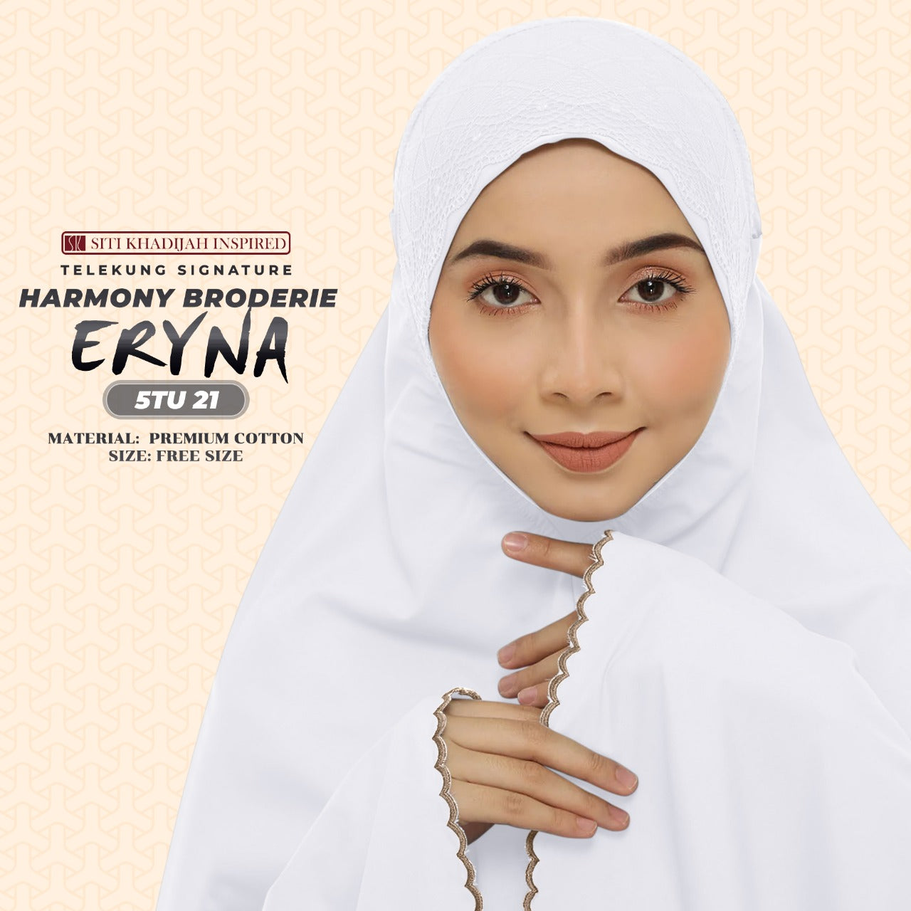 Telekung Inspired SK Harmony Broderie Eryna Collection Free Woven bag