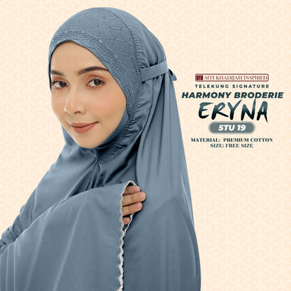 Telekung Inspired SK Harmony Broderie Eryna Collection Free Woven bag