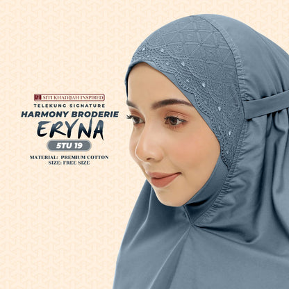 Telekung Inspired SK Harmony Broderie Eryna Collection Free Woven bag