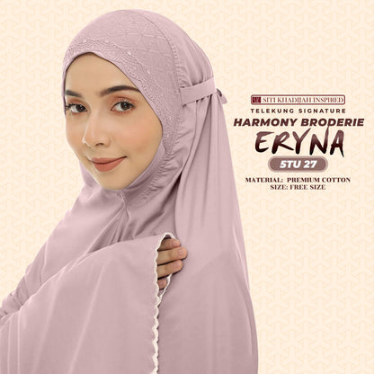 Telekung Inspired SK Harmony Broderie Eryna Collection Free Woven bag