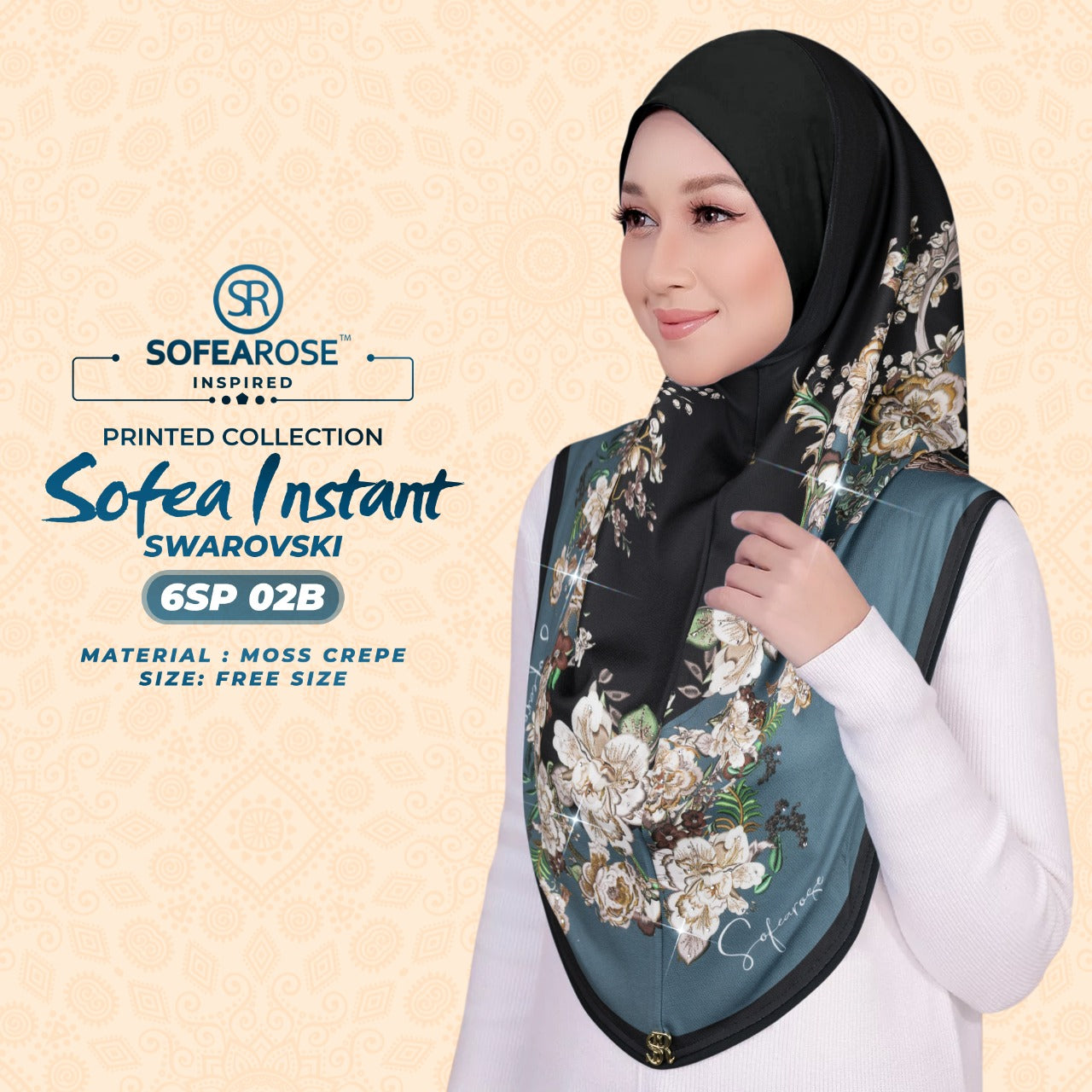 Sofearose Printed Instant Sarung Swarovski Collection