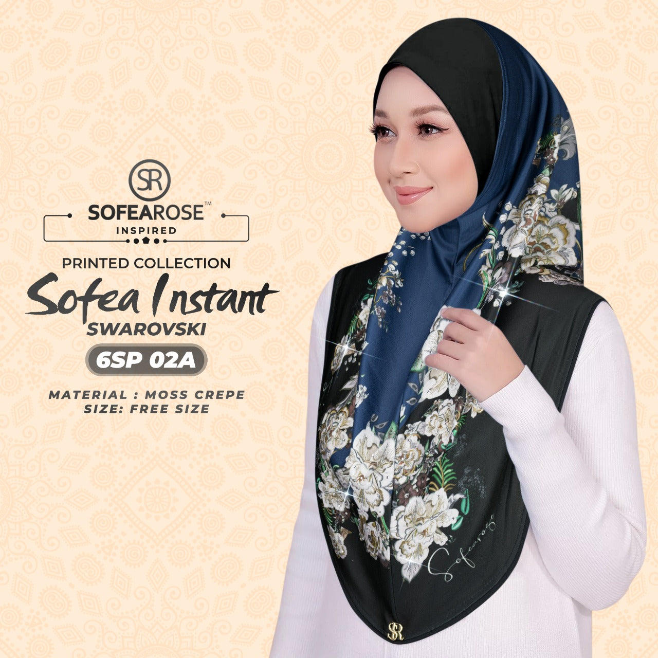 Sofearose Printed Instant Sarung Swarovski Collection