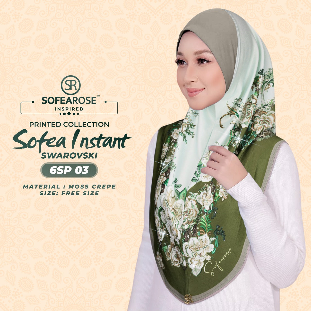 Sofearose Printed Instant Sarung Swarovski Collection