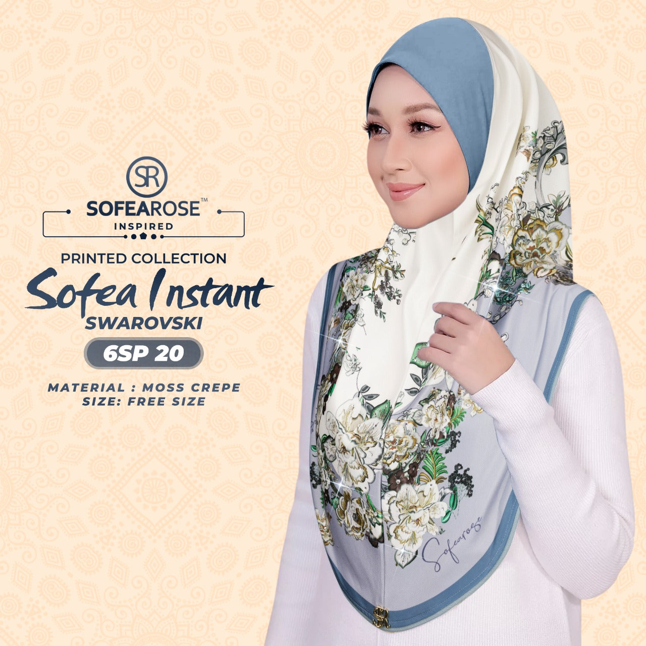 Sofearose Printed Instant Sarung Swarovski Collection