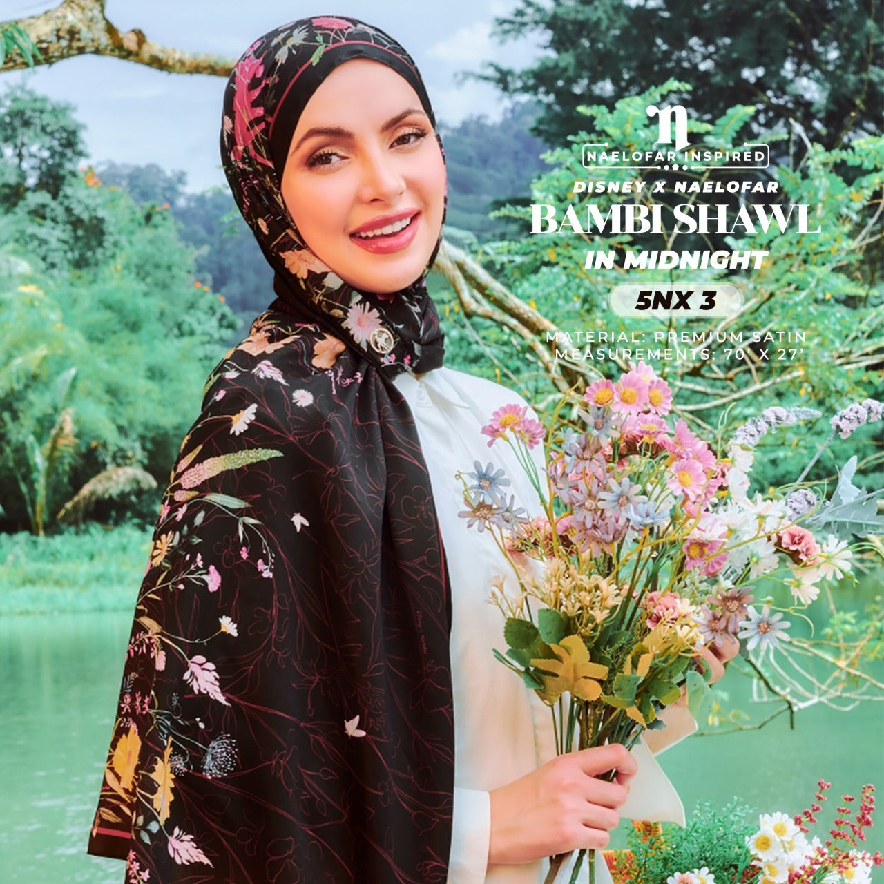 Naelofar Inspired Disney X Naelofar Bambi Shawl Collection