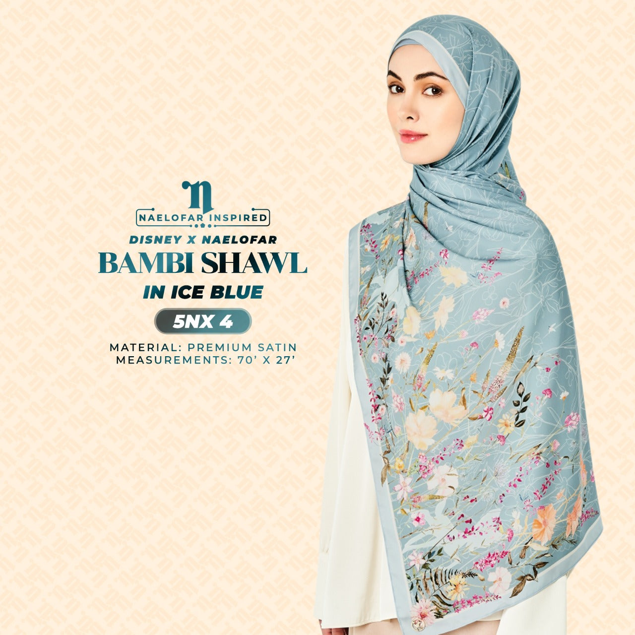 Naelofar Inspired Disney X Naelofar Bambi Shawl Collection