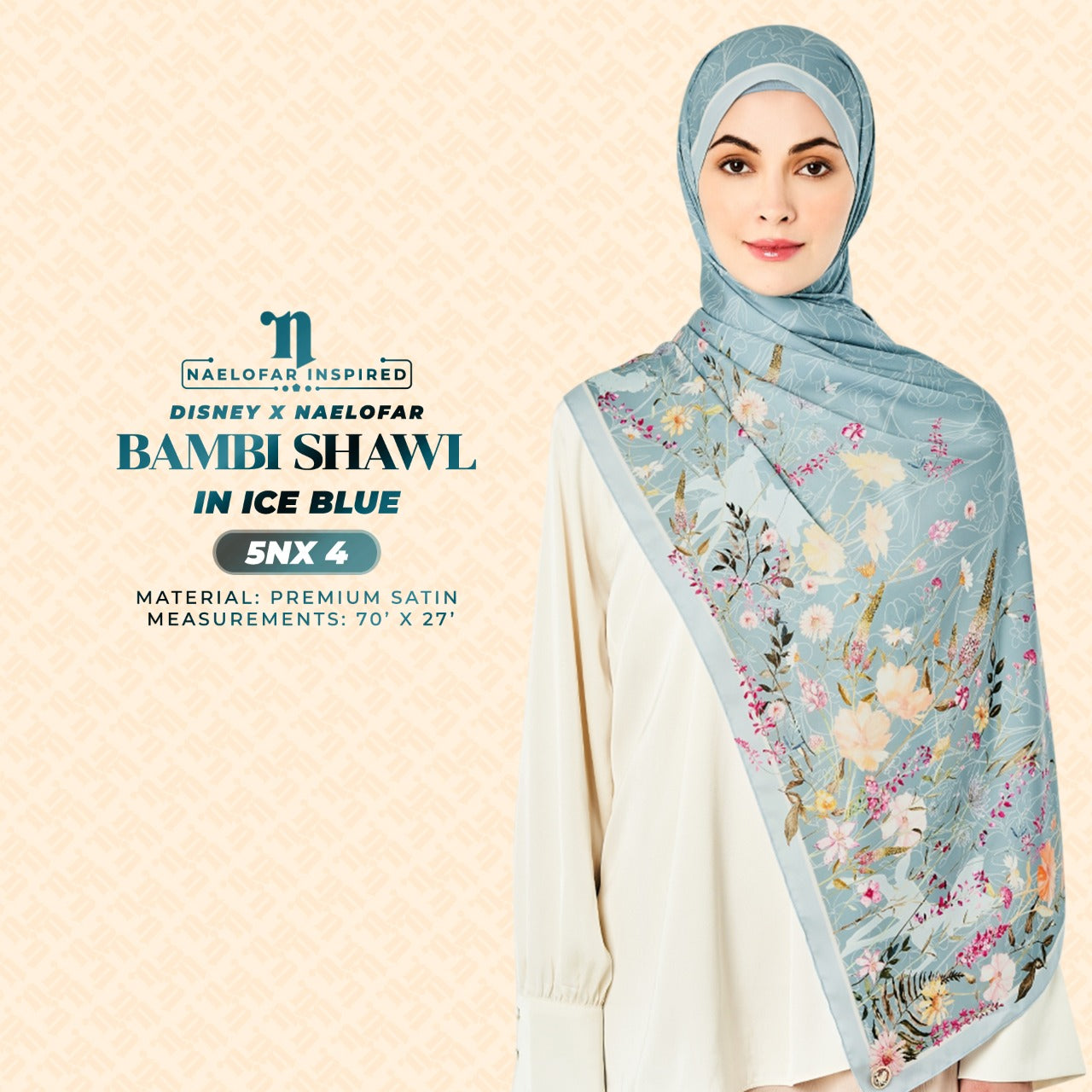 Naelofar Inspired Disney X Naelofar Bambi Shawl Collection