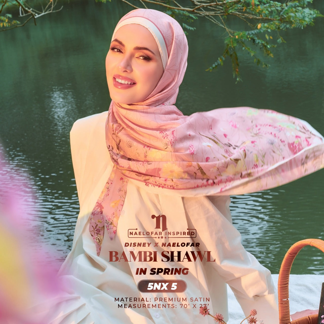 Naelofar Inspired Disney X Naelofar Bambi Shawl Collection