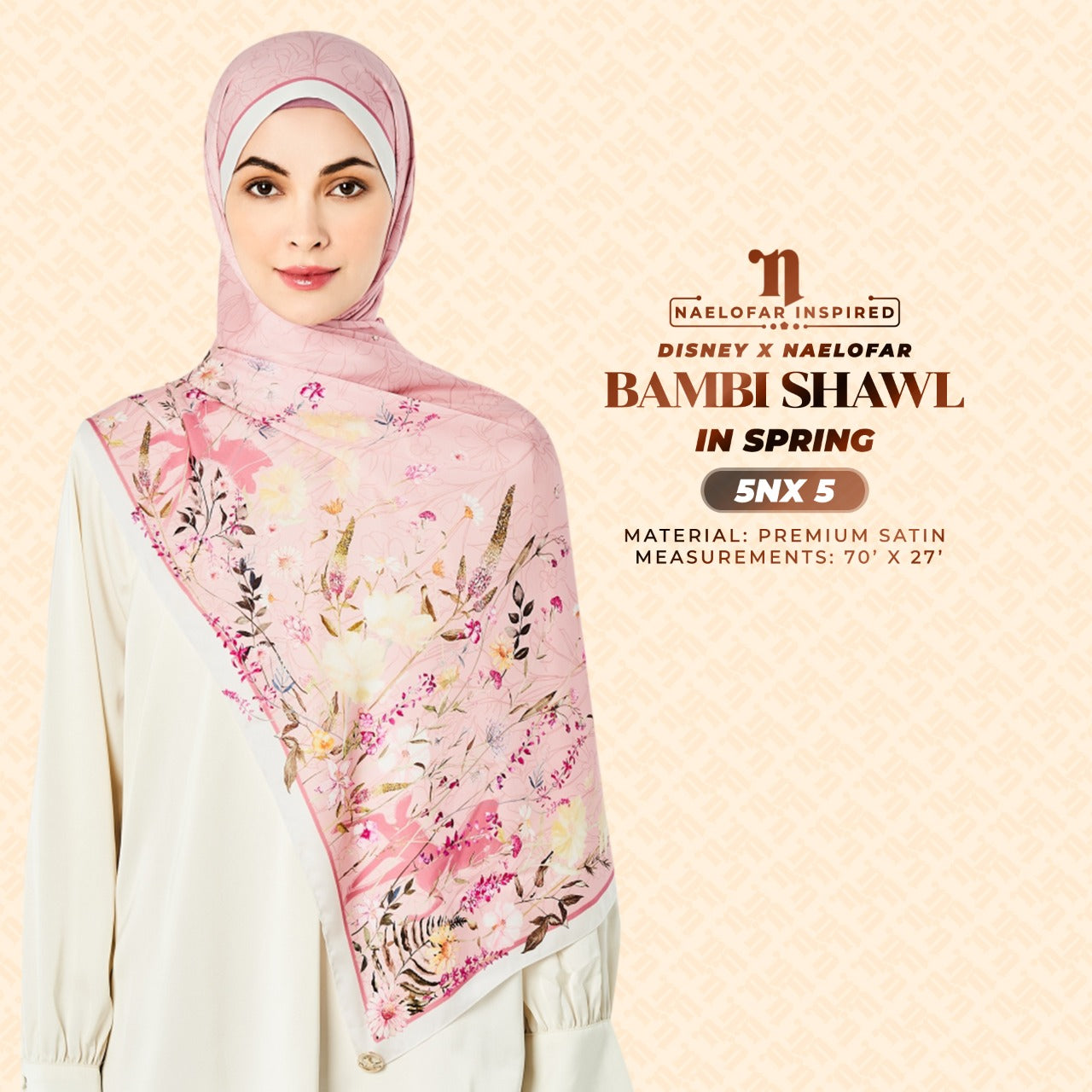 Naelofar Inspired Disney X Naelofar Bambi Shawl Collection