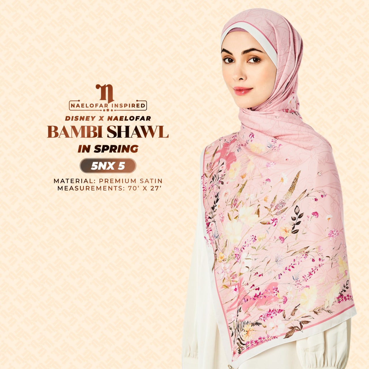 Naelofar Inspired Disney X Naelofar Bambi Shawl Collection