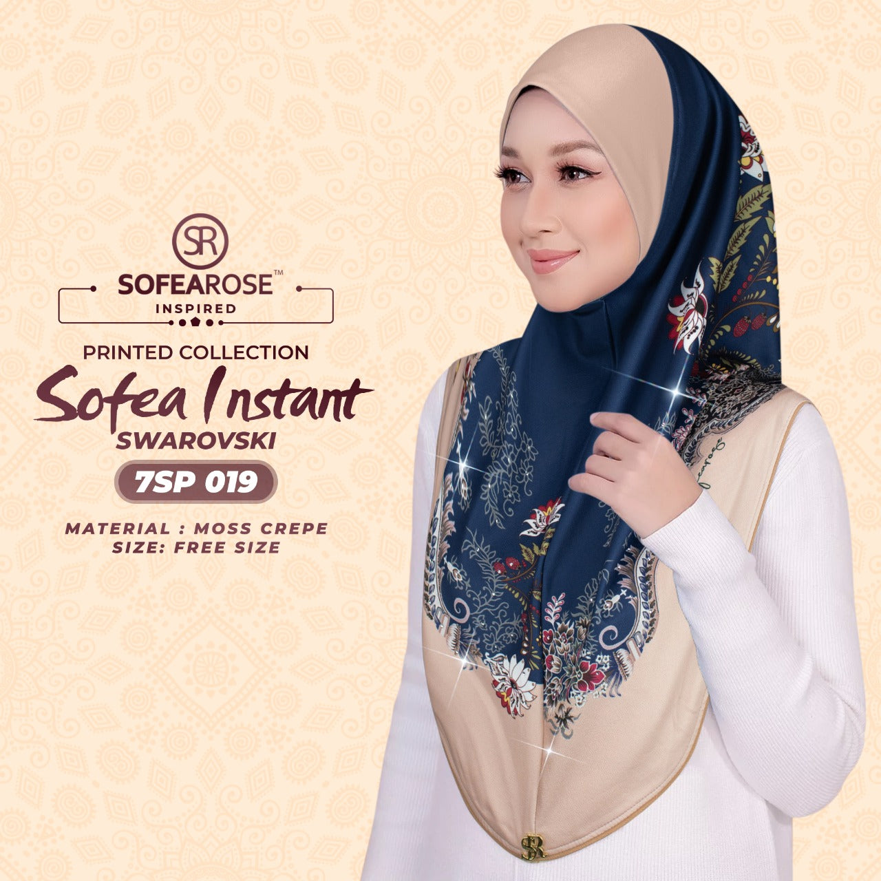 Sofearose Printed Instant Sarung Swarovski Collection