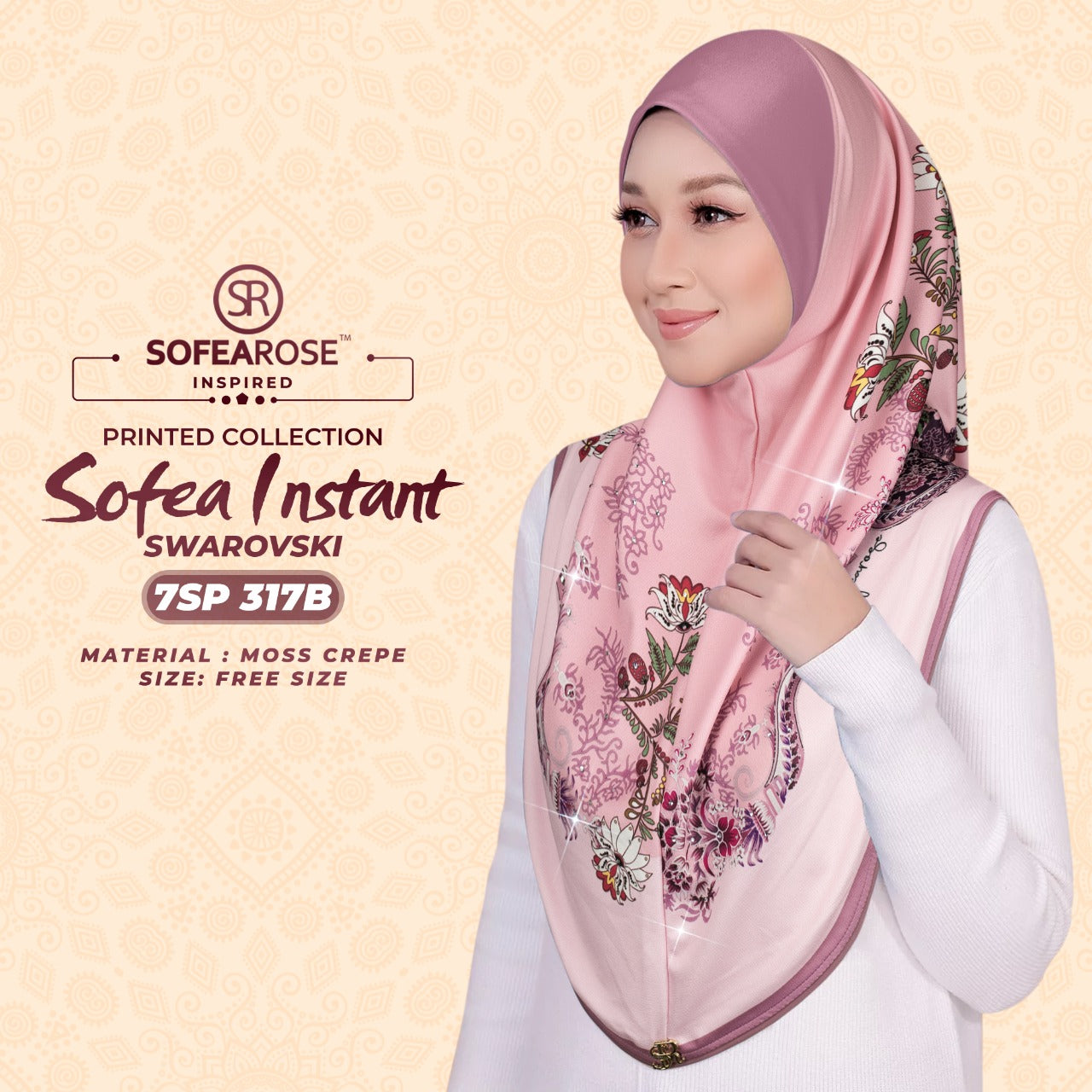 Sofearose Printed Instant Sarung Swarovski Collection