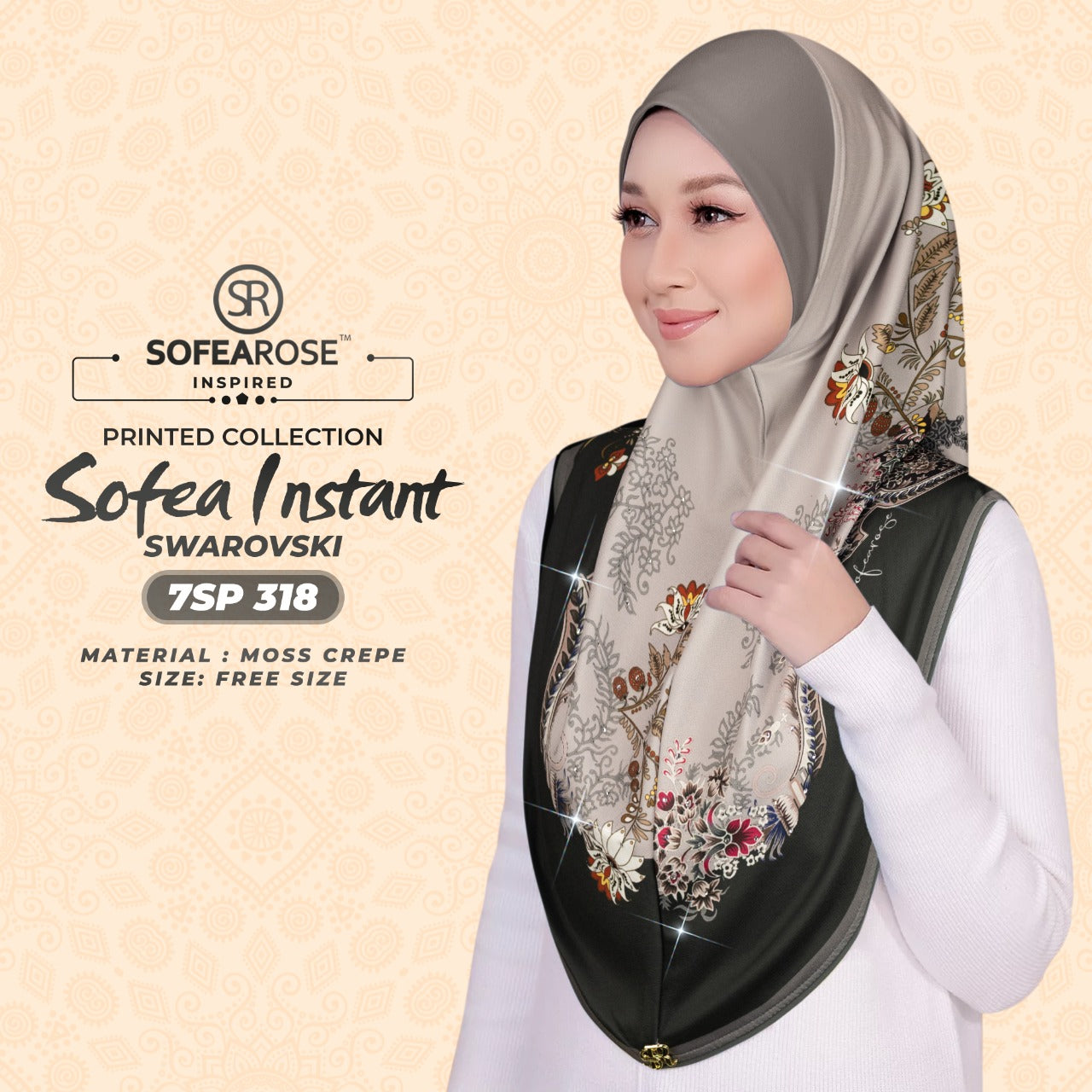 Sofearose Printed Instant Sarung Swarovski Collection