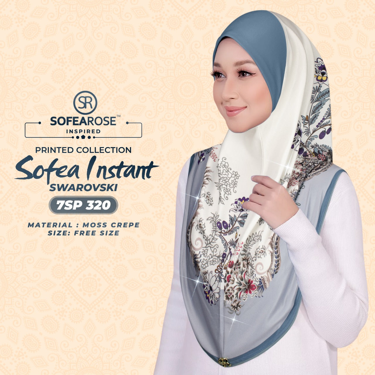 Sofearose Printed Instant Sarung Swarovski Collection