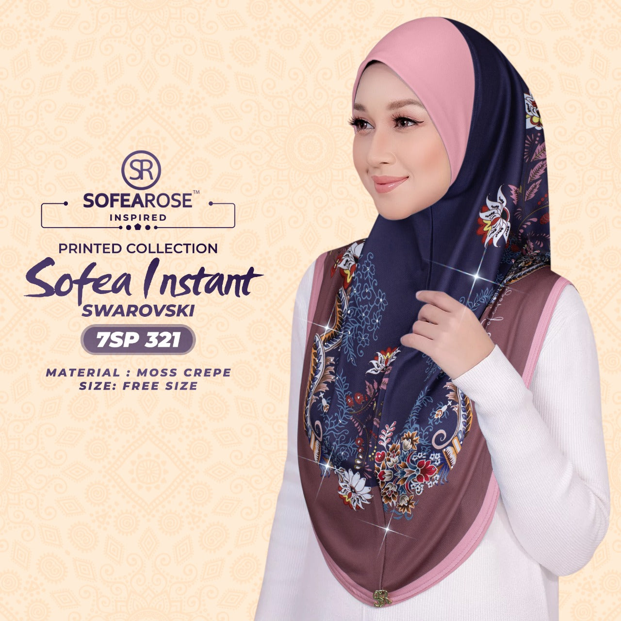 Sofearose Printed Instant Sarung Swarovski Collection