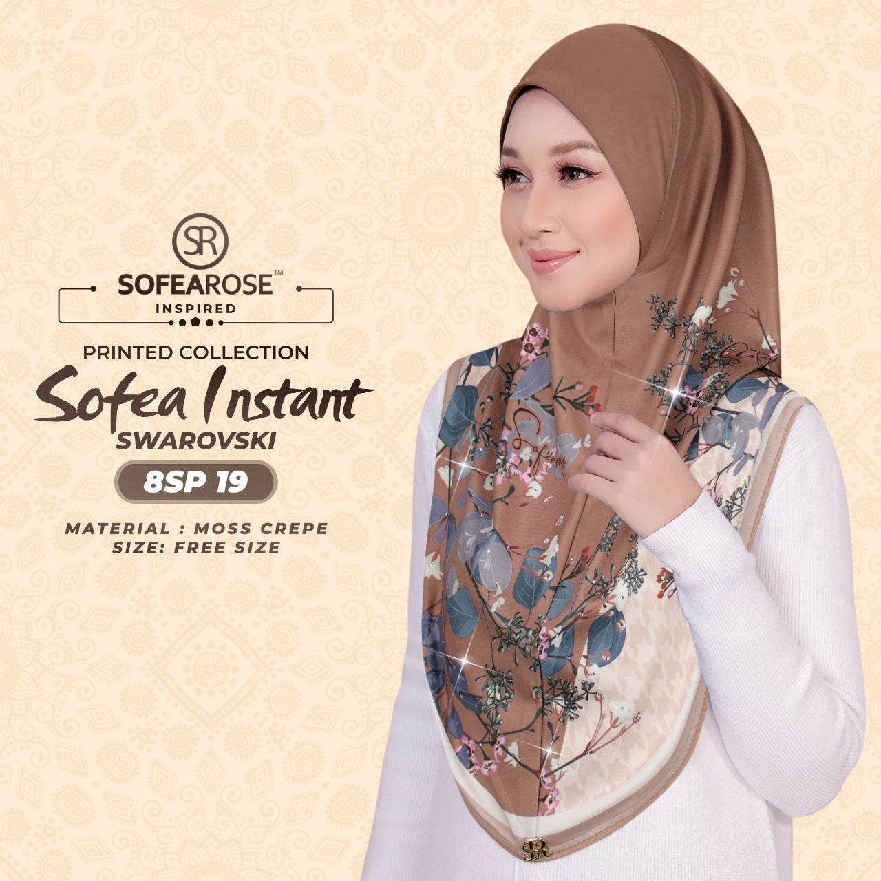 Sofearose Printed Instant Sarung Swarovski Collection