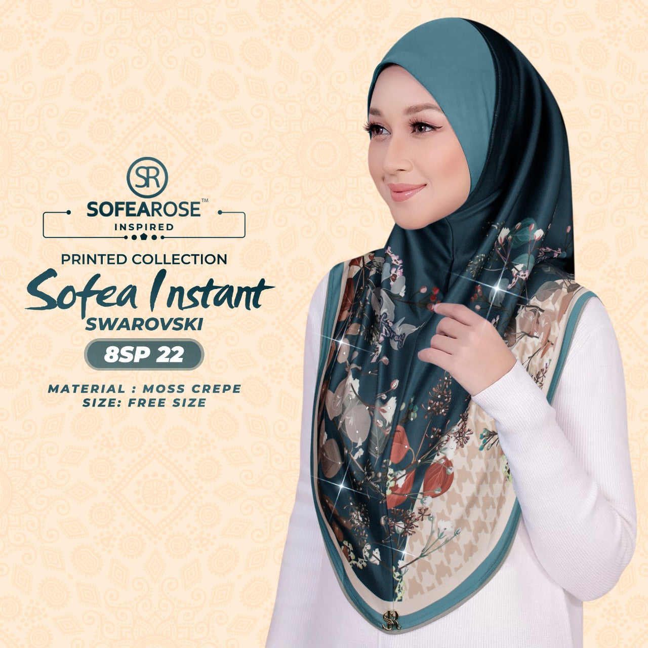 Sofearose Printed Instant Sarung Swarovski Collection