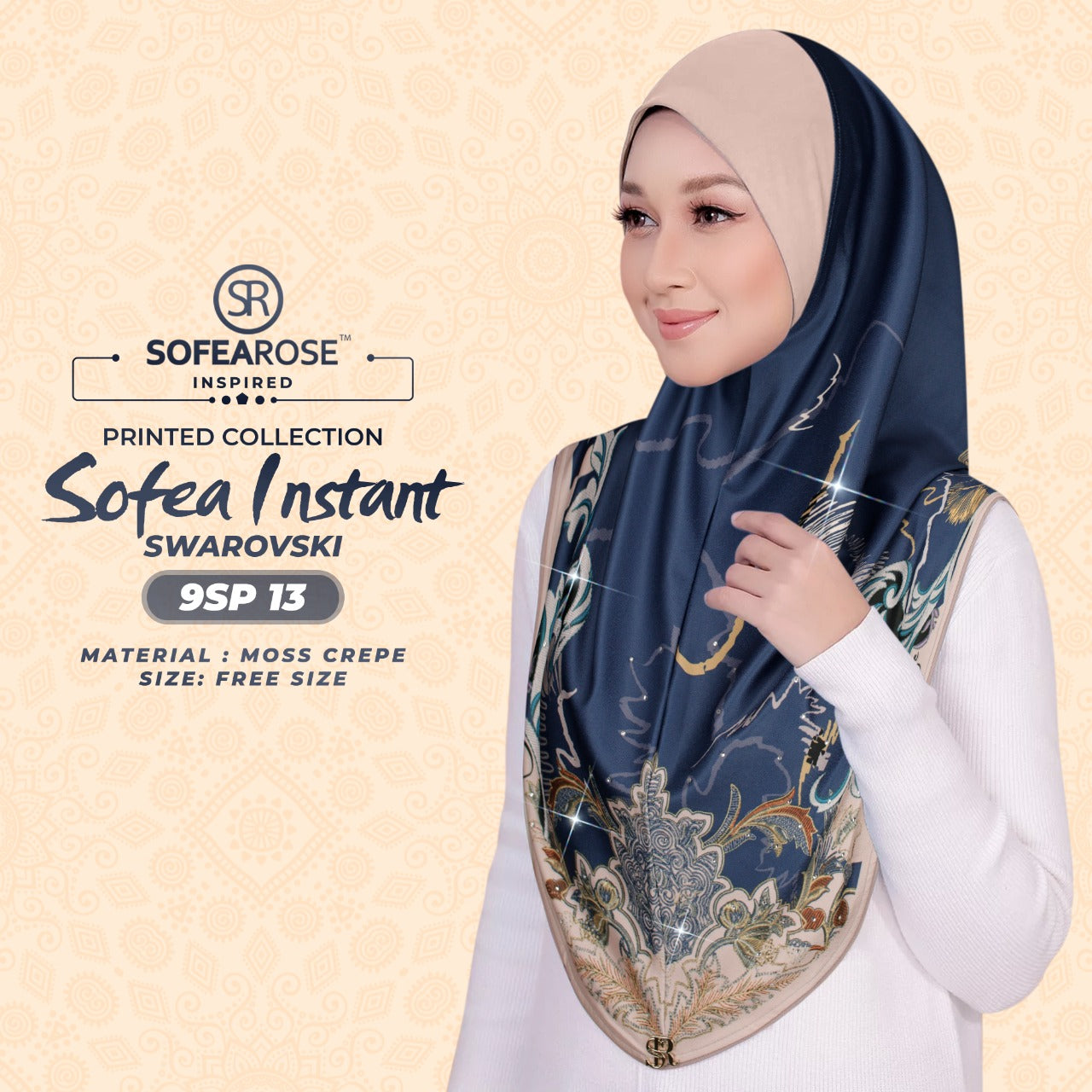 Sofearose Printed Instant Sarung Swarovski Collection