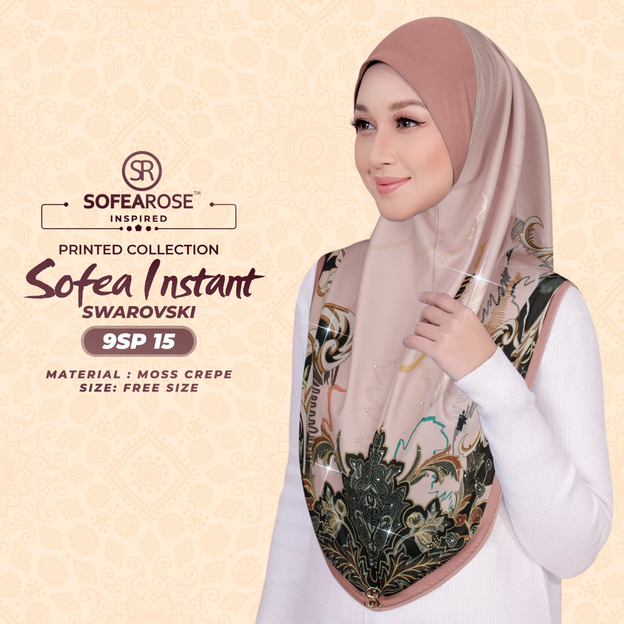 Sofearose Printed Instant Sarung Swarovski Collection