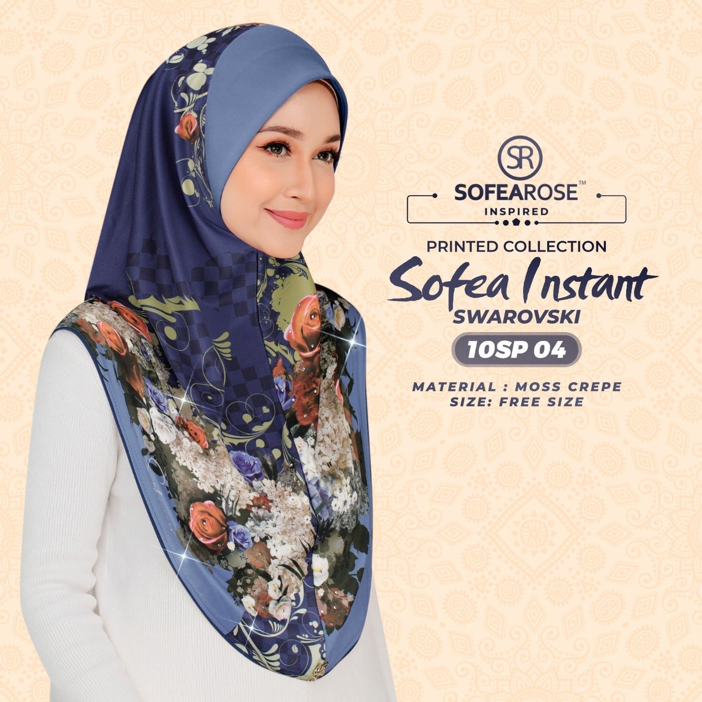 Sofearose Printed Instant Sarung Swarovski Collection