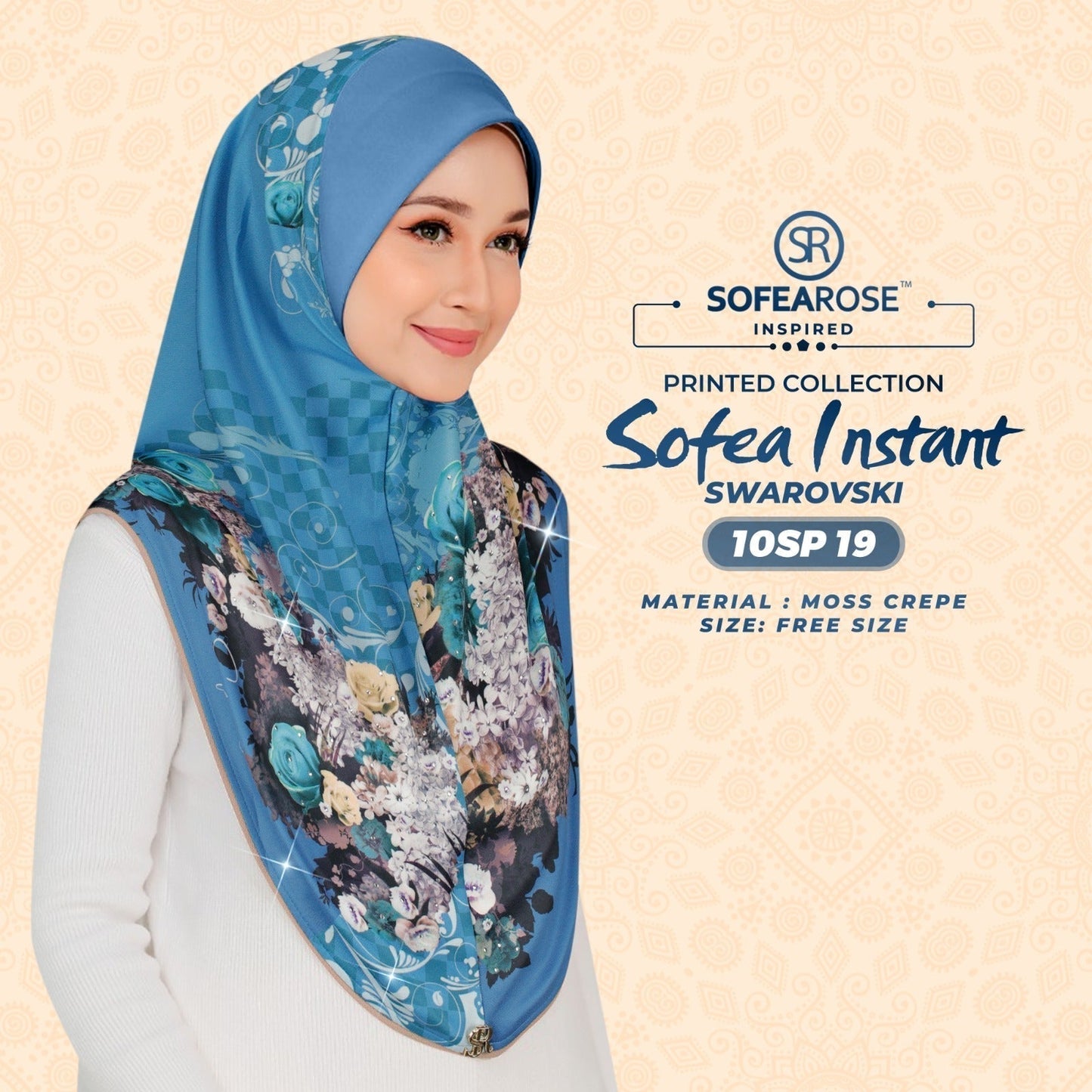 Sofearose Printed Instant Sarung Swarovski Collection