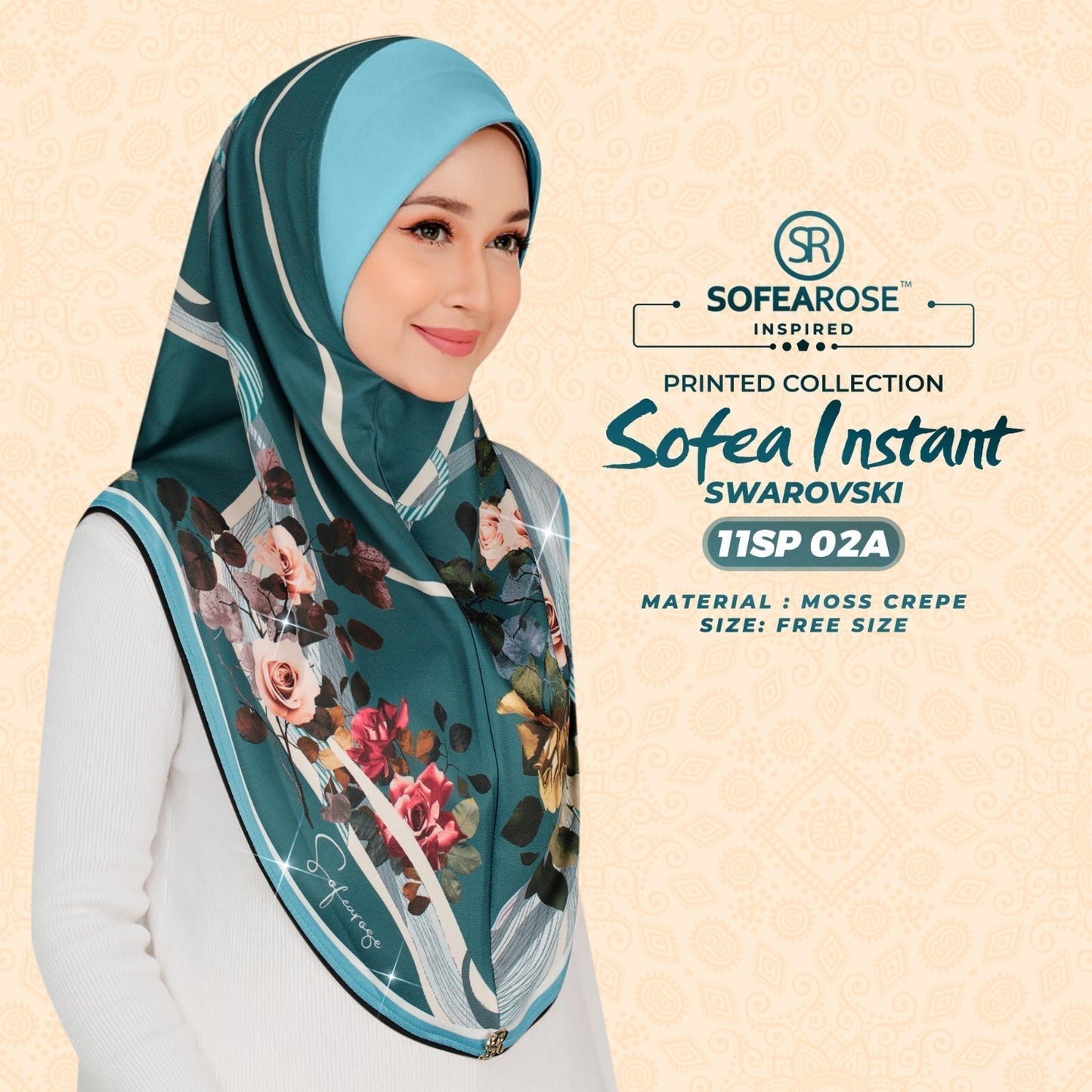 Sofearose Printed Instant Sarung Swarovski Collection