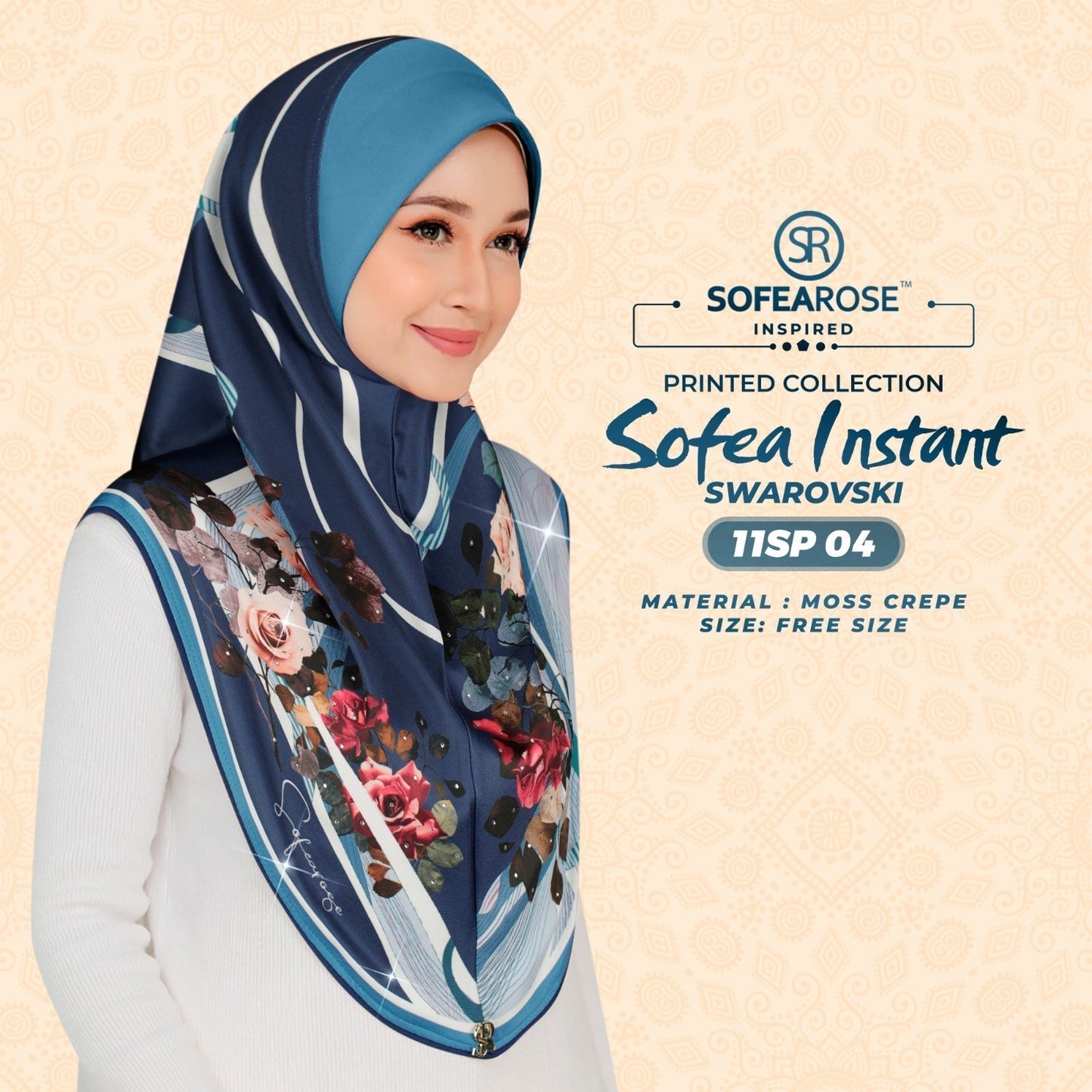 Sofearose Printed Instant Sarung Swarovski Collection