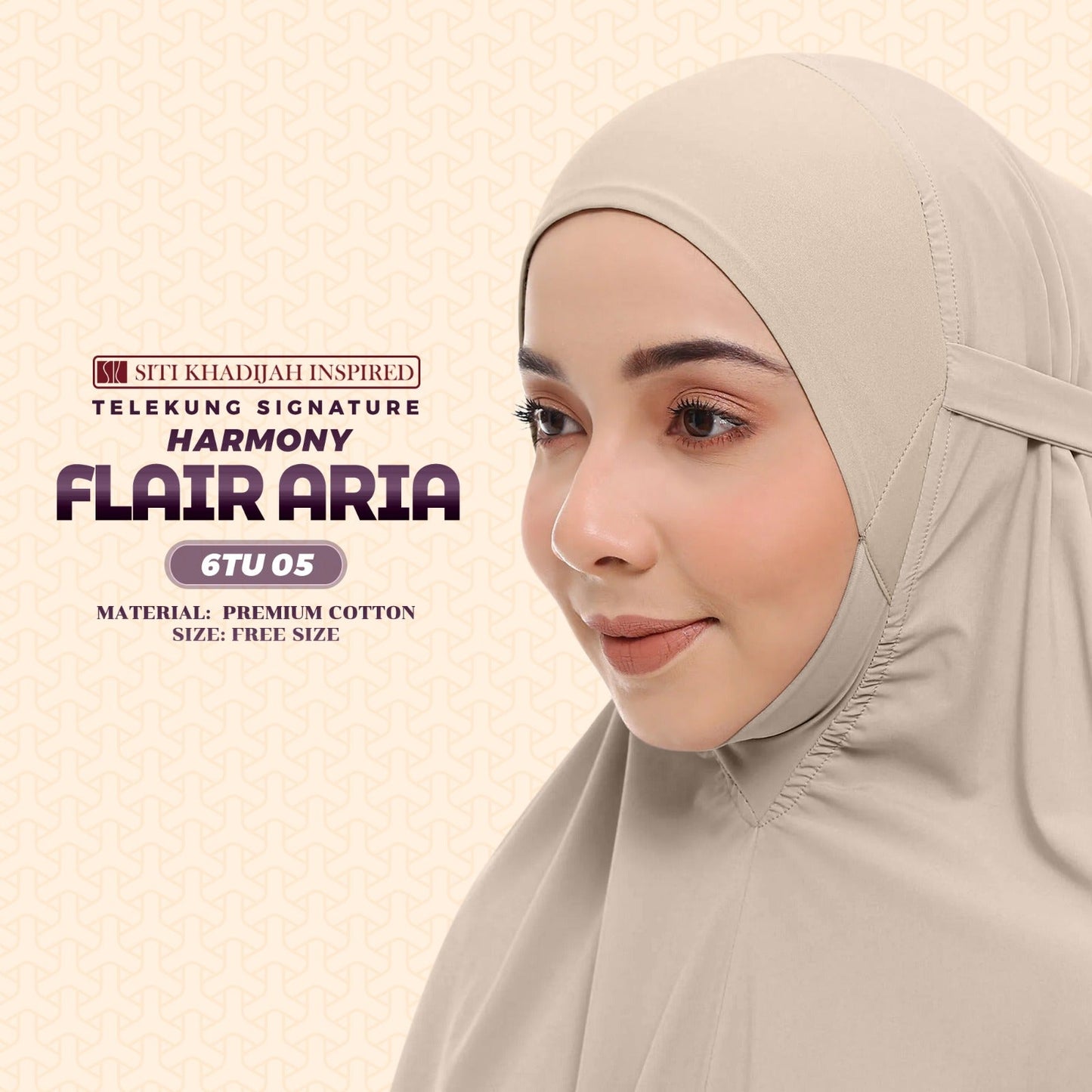 Telekung Siti Khadijah Inspired Harmony Flair Aria Collection - FREE Woven bag