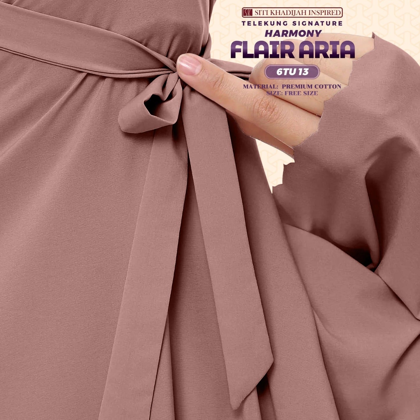 Telekung Siti Khadijah Inspired Harmony Flair Aria Collection - FREE Woven bag