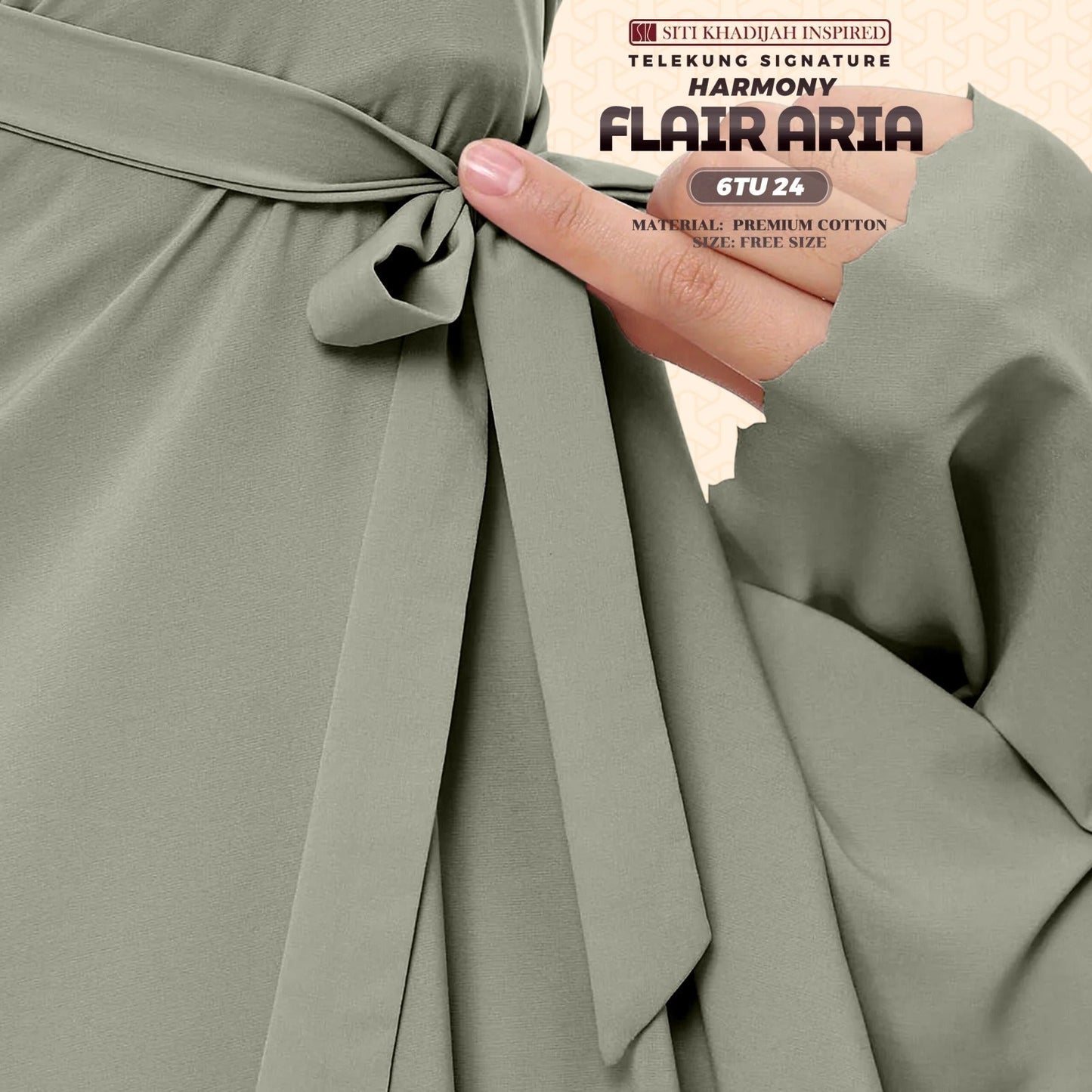 Telekung Siti Khadijah Inspired Harmony Flair Aria Collection - FREE Woven bag