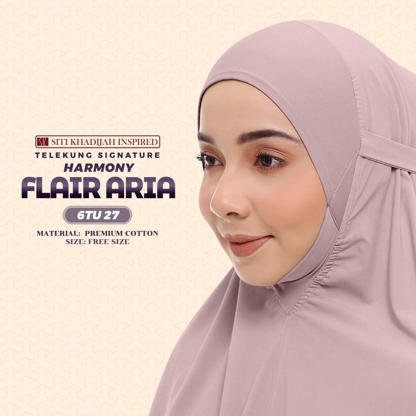 Telekung Siti Khadijah Inspired Harmony Flair Aria Collection - FREE Woven bag