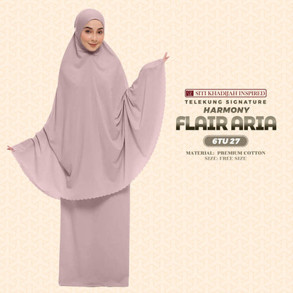 Telekung Siti Khadijah Inspired Harmony Flair Aria Collection - FREE Woven bag