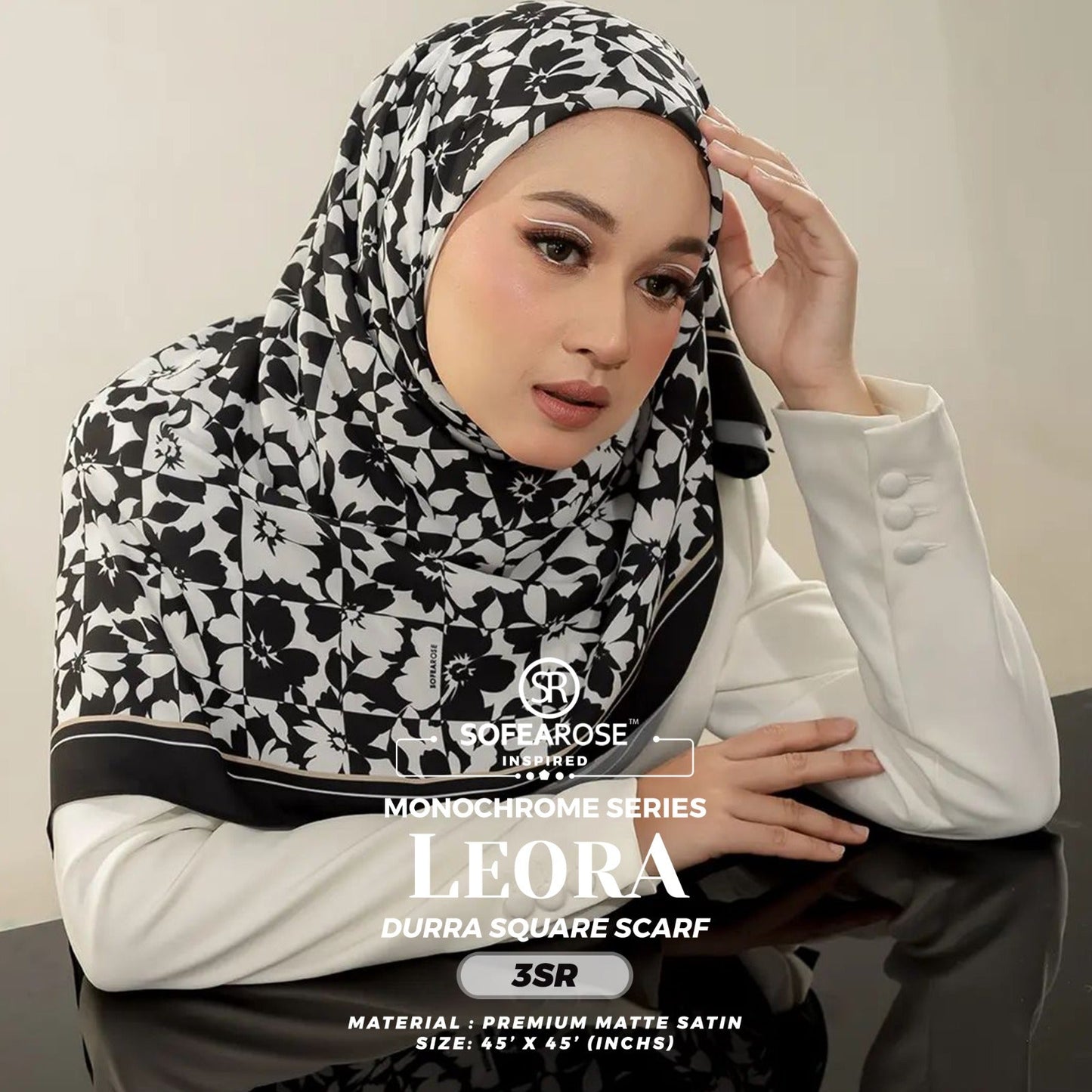 Sofearose Inspired Dura Monochrome Scarf SQ Collection