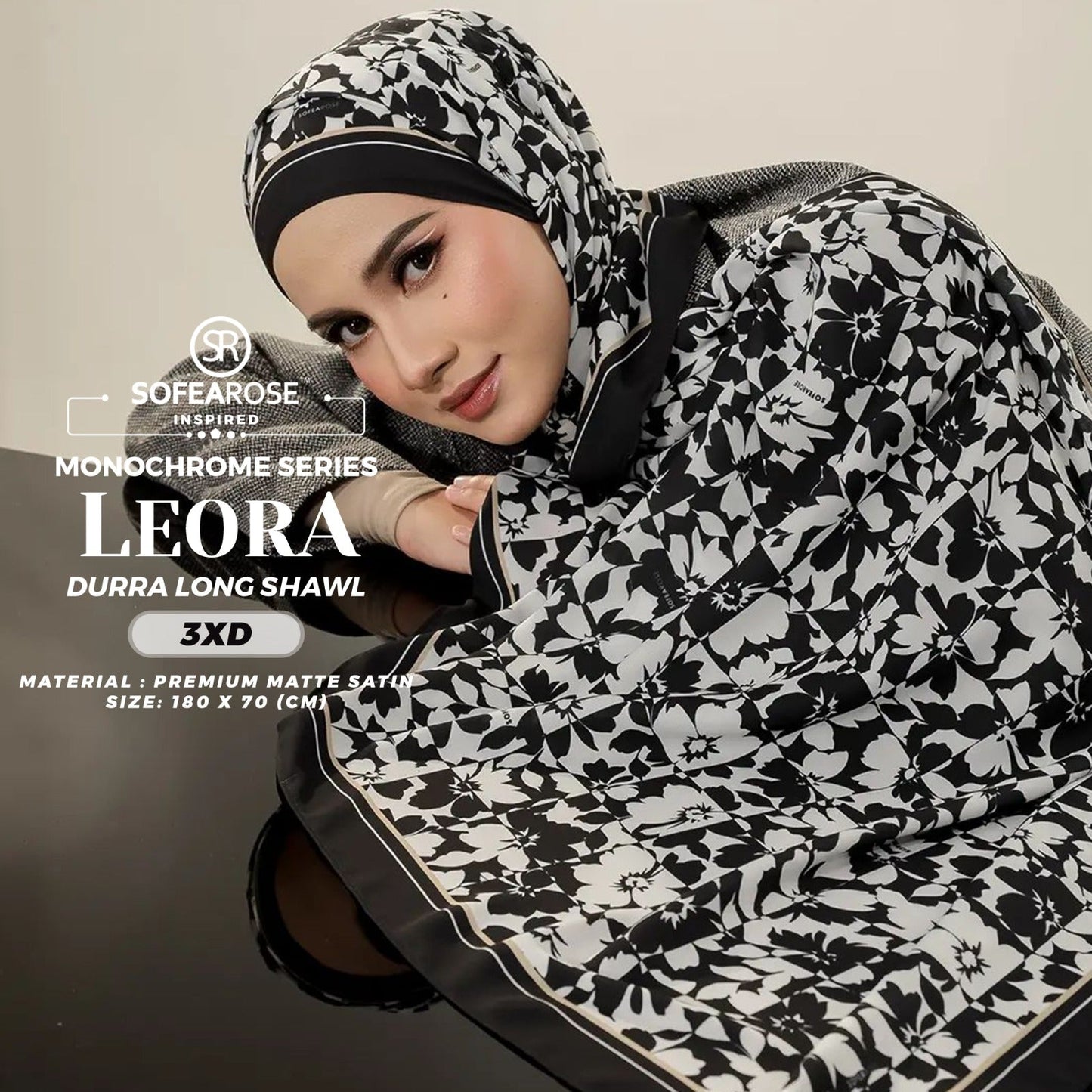 Sofearose Inspired Dura Monochrome Long Shawl Collection