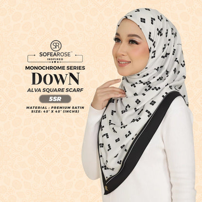 Sofearose Inspired Alva Monochrome Scarf SQ Collection