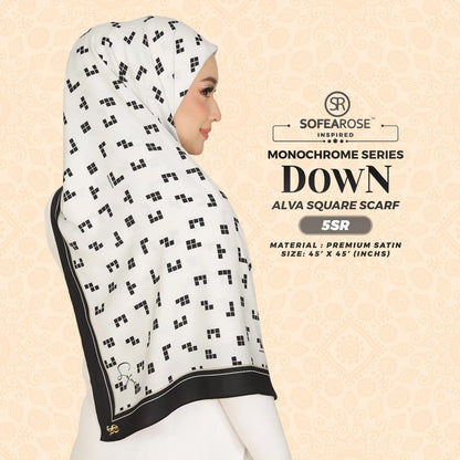 Sofearose Inspired Alva Monochrome Scarf SQ Collection