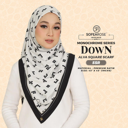 Sofearose Inspired Alva Monochrome Scarf SQ Collection