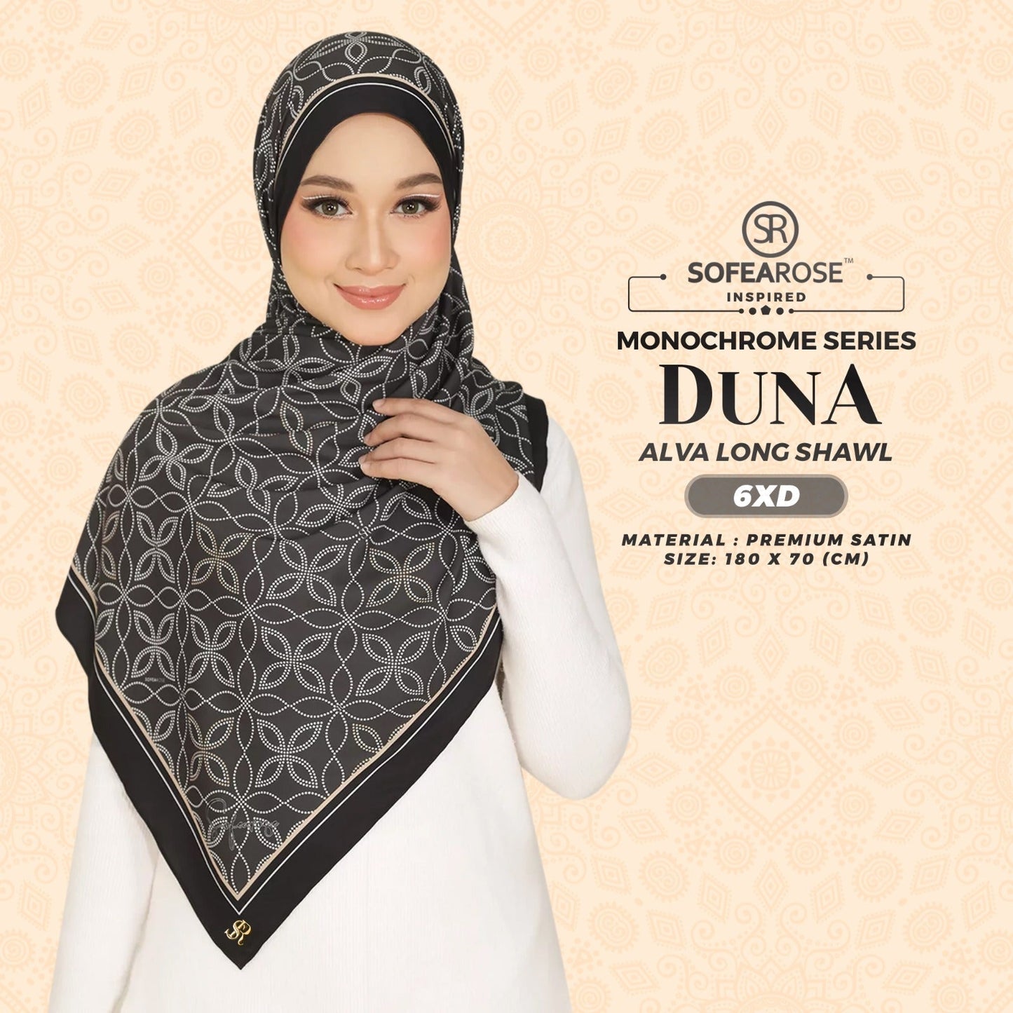 Sofearose Inspired Alva Monochrome Long Shawl Collection