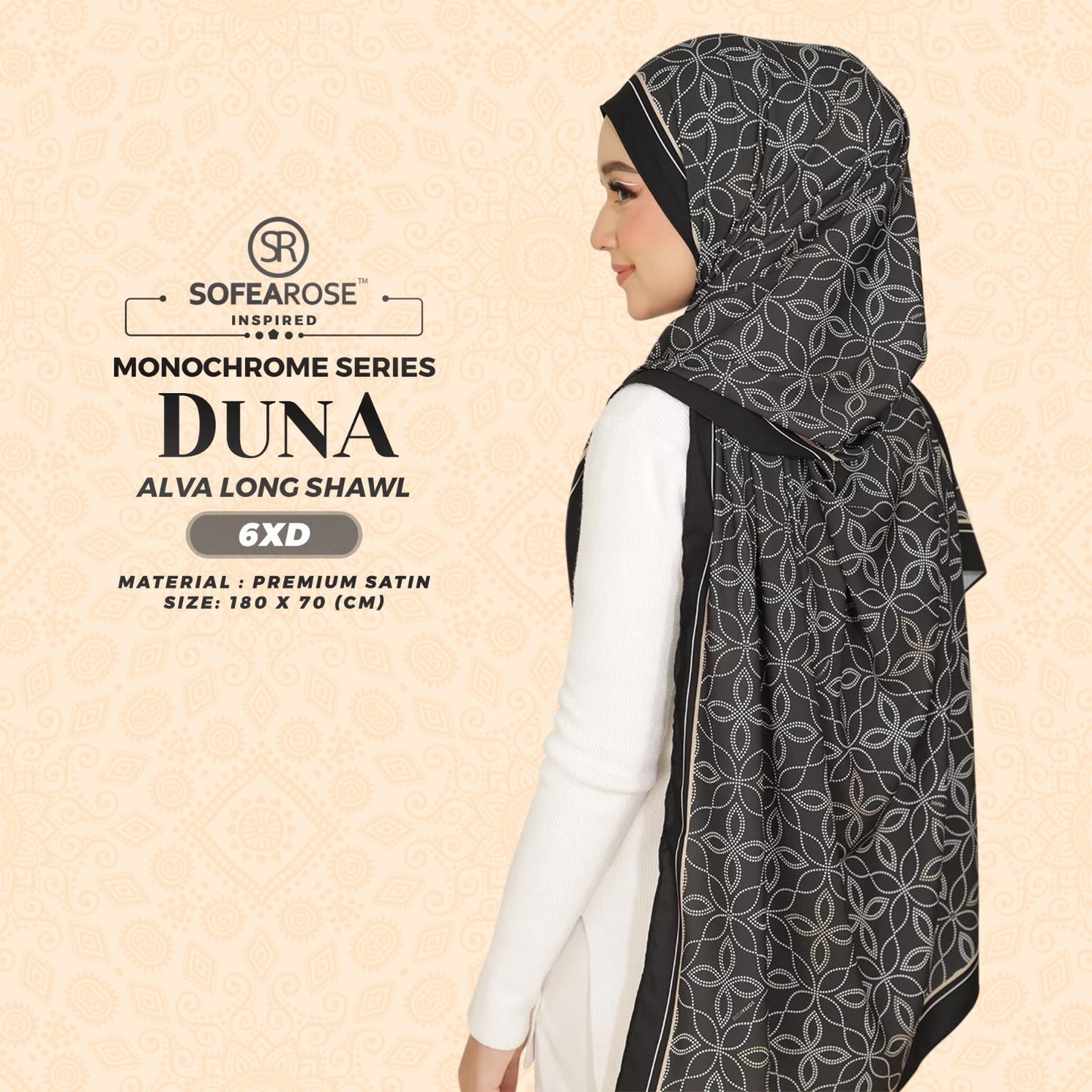 Sofearose Inspired Alva Monochrome Long Shawl Collection