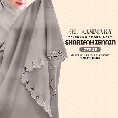 Telekung Inspired Bella Ammara Embroidery Sharifah Isnain Collection - Free Woven Bag