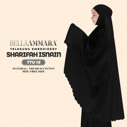 Telekung Inspired Bella Ammara Embroidery Sharifah Isnain Collection - Free Woven Bag