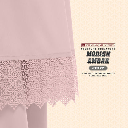 Telekung Siti Khadijah Inspired Modish Ambar Collection - Free Woven Bag